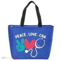 Peace Love Cna Certified Nursing Assistant Cute Nurse Gift Tote Bag thumb 0