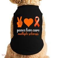 Peace Love Cure Multiple Sclerosis Awareness Family Warrior Meaningful Gift Doggie Tank thumb 0
