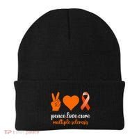 Peace Love Cure Multiple Sclerosis Awareness Family Warrior Meaningful Gift Beanie thumb 0