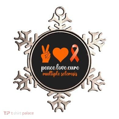 Peace Love Cure Multiple Sclerosis Awareness Family Warrior Meaningful Gift Ornament