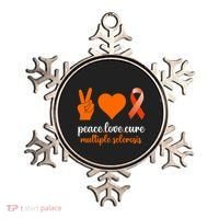 Peace Love Cure Multiple Sclerosis Awareness Family Warrior Meaningful Gift Ornament thumb 0