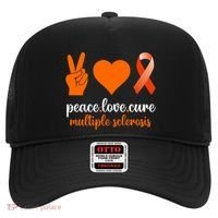 Peace Love Cure Multiple Sclerosis Awareness Family Warrior Meaningful Gift Hat thumb 0