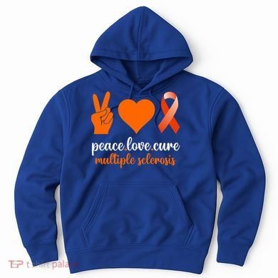 Peace Love Cure Multiple Sclerosis Awareness Family Warrior Meaningful Gift Hoodie