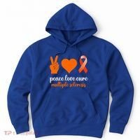 Peace Love Cure Multiple Sclerosis Awareness Family Warrior Meaningful Gift Hoodie thumb 0