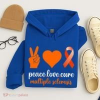 Peace Love Cure Multiple Sclerosis Awareness Family Warrior Meaningful Gift Hoodie thumb 4