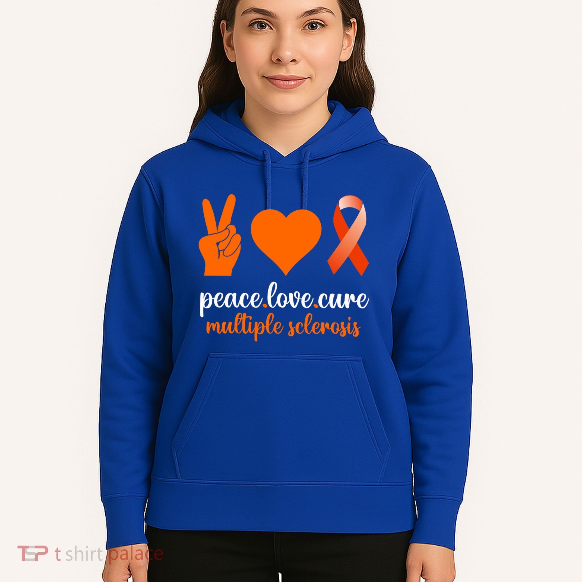 Peace Love Cure Multiple Sclerosis Awareness Family Warrior Meaningful Gift Hoodie