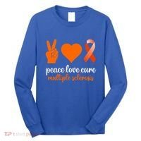 Peace Love Cure Multiple Sclerosis Awareness Family Warrior Meaningful Gift Long Sleeve Shirt thumb 0