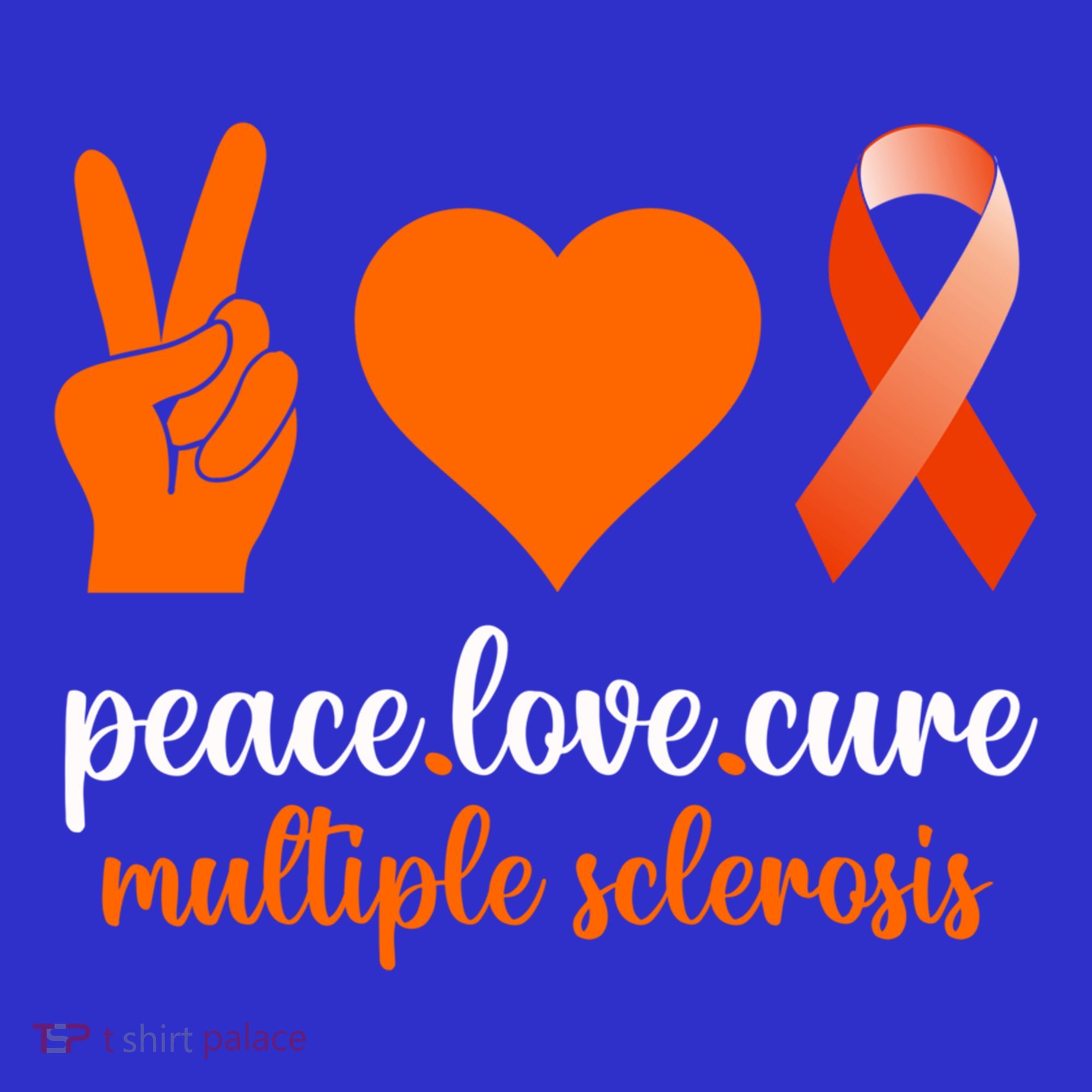 Peace Love Cure Multiple Sclerosis Awareness Family Warrior Meaningful Gift Sweatshirt