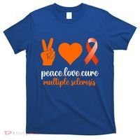 Peace Love Cure Multiple Sclerosis Awareness Family Warrior Meaningful Gift T-Shirt thumb 0