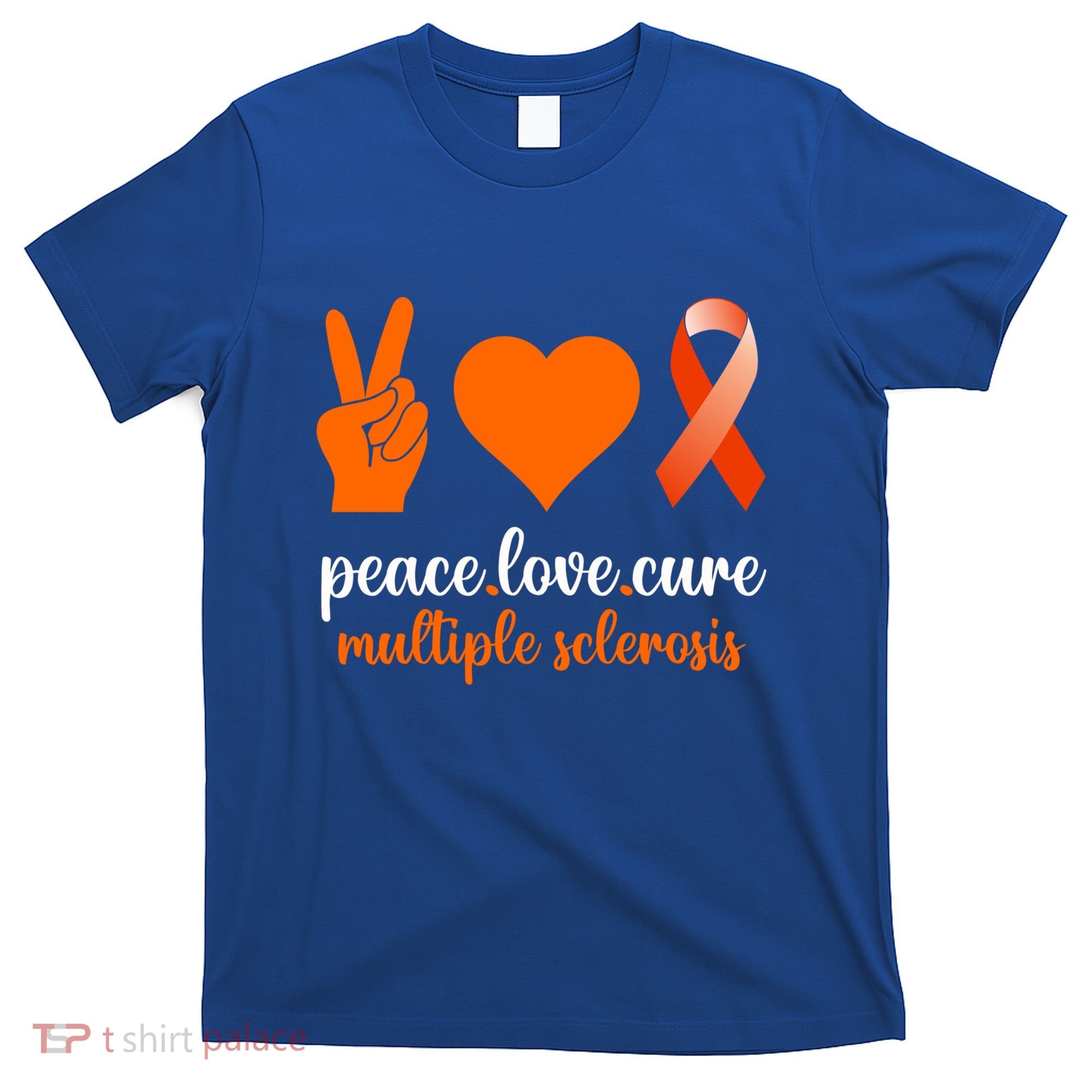 Peace Love Cure Multiple Sclerosis Awareness Family Warrior Meaningful Gift T-Shirt
