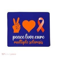 Peace Love Cure Multiple Sclerosis Awareness Family Warrior Meaningful Gift Mousepad thumb 0