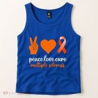 Peace Love Cure Multiple Sclerosis Awareness Family Warrior Meaningful Gift Tank Top thumb 2