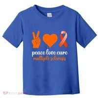 Peace Love Cure Multiple Sclerosis Awareness Family Warrior Meaningful Gift Toddler T-Shirt thumb 0