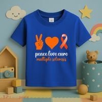 Peace Love Cure Multiple Sclerosis Awareness Family Warrior Meaningful Gift Toddler T-Shirt thumb 3