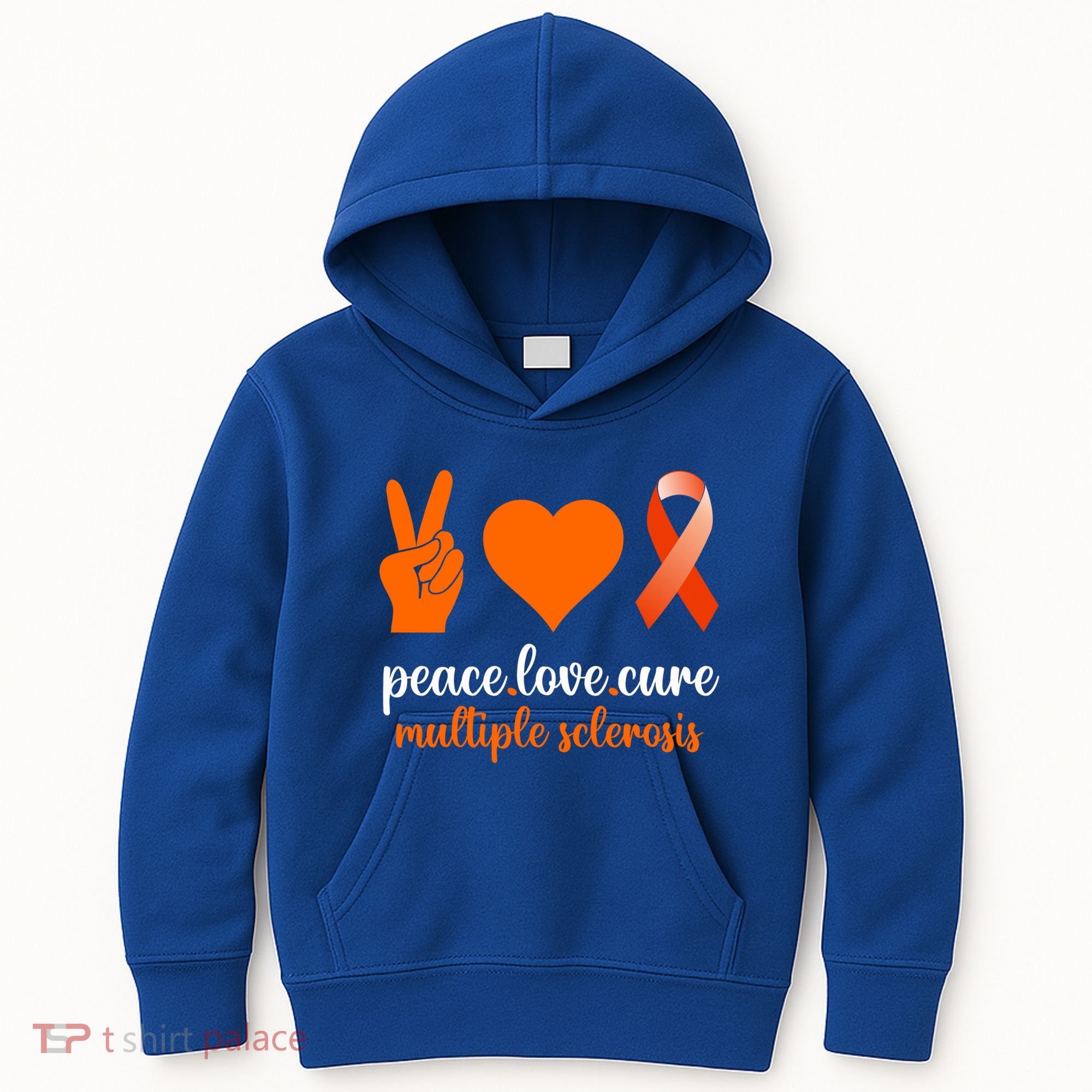 Peace Love Cure Multiple Sclerosis Awareness Family Warrior Meaningful Gift Kids Hoodie