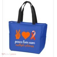 Peace Love Cure Multiple Sclerosis Awareness Family Warrior Meaningful Gift Tote Bag thumb 3