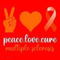 Peace Love Cure Multiple Sclerosis Awareness Family Warrior Meaningful Gift Santa Hat thumb 1