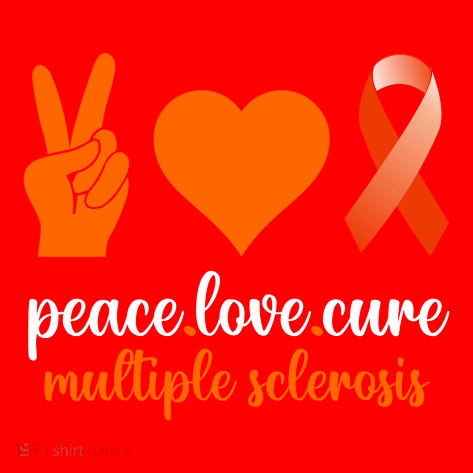 Peace Love Cure Multiple Sclerosis Awareness Family Warrior Meaningful Gift Santa Hat