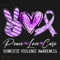 Peace Love Cure Purple Ribbon Domestic Violence Awareness Women's Tank Top thumb 5