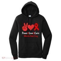 Peace Love Cure World Aids Day HIV AIDS Awareness Women's Hoodie thumb 0