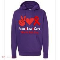 Peace Love Cure World Aids Day HIV AIDS Awareness Hoodie thumb 0