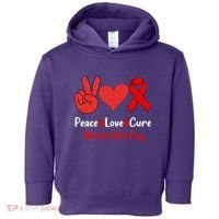 Peace Love Cure World Aids Day HIV AIDS Awareness Toddler Hoodie thumb 0