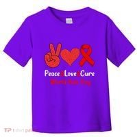Peace Love Cure World Aids Day HIV AIDS Awareness Toddler T-Shirt thumb 0