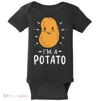 Potato Lazy Costume Halloween Vegan Kawaii Baby Bodysuit thumb 0