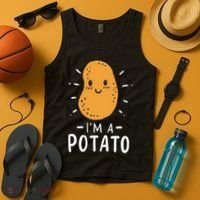 Potato Lazy Costume Halloween Vegan Kawaii Tank Top thumb 4