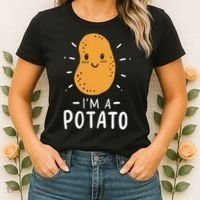 Potato Lazy Costume Halloween Vegan Kawaii Women's T-Shirt thumb 2