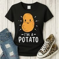 Potato Lazy Costume Halloween Vegan Kawaii Women's T-Shirt thumb 3
