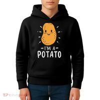 Potato Lazy Costume Halloween Vegan Kawaii Kids Hoodie thumb 4