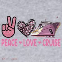 Peace Love Cruise Travel Leopard Heart Funny Gift For Women's Sweatshirt thumb 2