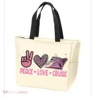 Peace Love Cruise Travel Leopard Heart Funny Gift For Tote Bag thumb 3