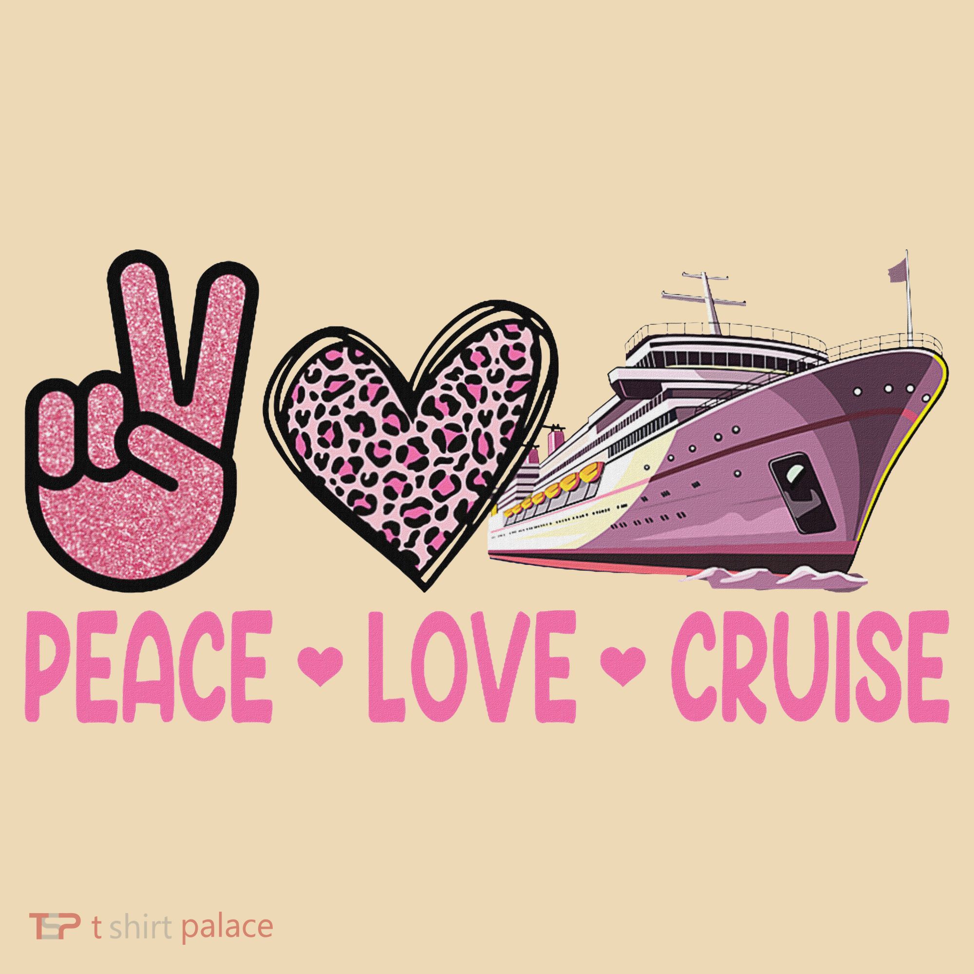 Peace Love Cruise Travel Leopard Heart Funny Gift For Tote Bag