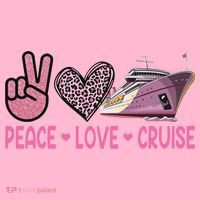Peace Love Cruise Travel Leopard Heart Funny Gift For Coaster thumb 2