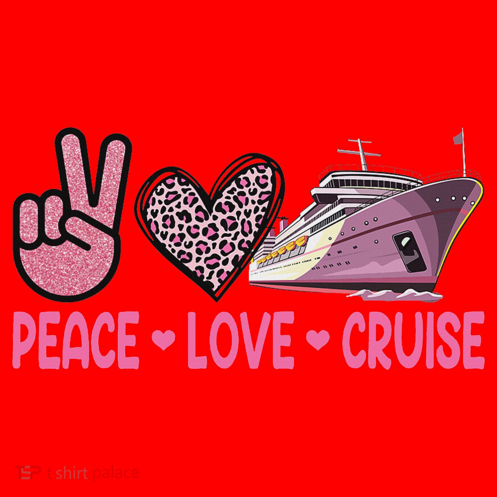 Peace Love Cruise Travel Leopard Heart Funny Gift For Santa Hat