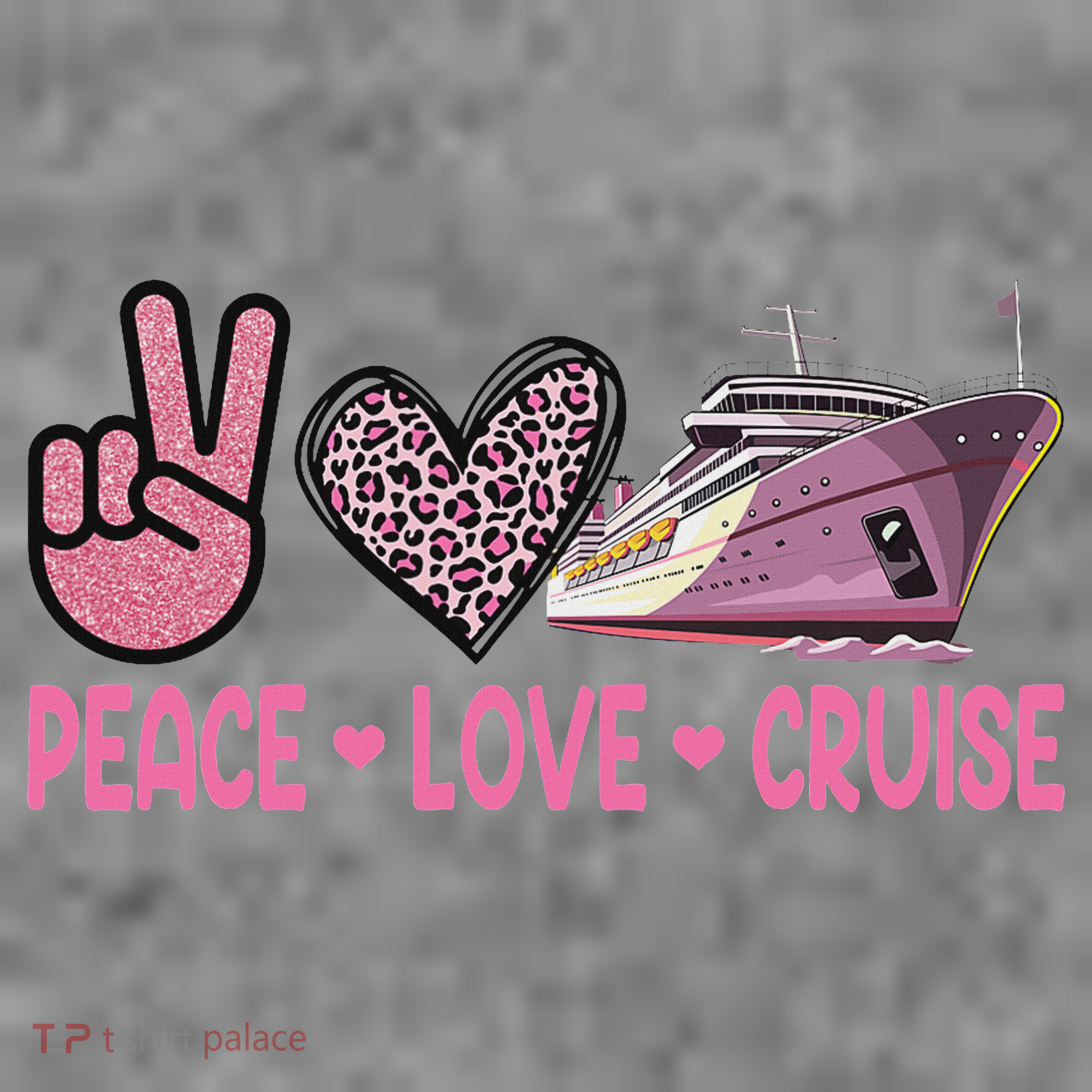 Peace Love Cruise Travel Leopard Heart Funny Gift For Toddler Hoodie