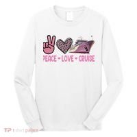 Peace Love Cruise Travel Leopard Heart Funny Gift For Long Sleeve Shirt thumb 0
