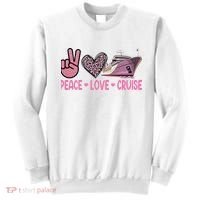 Peace Love Cruise Travel Leopard Heart Funny Gift For Sweatshirt thumb 0