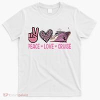 Peace Love Cruise Travel Leopard Heart Funny Gift For T-Shirt thumb 0