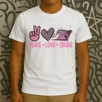 Peace Love Cruise Travel Leopard Heart Funny Gift For T-Shirt thumb 3