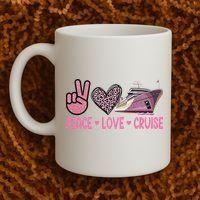 Peace Love Cruise Travel Leopard Heart Funny Gift For Coffee Mug thumb 2