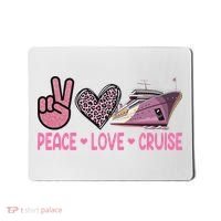 Peace Love Cruise Travel Leopard Heart Funny Gift For Mousepad thumb 0