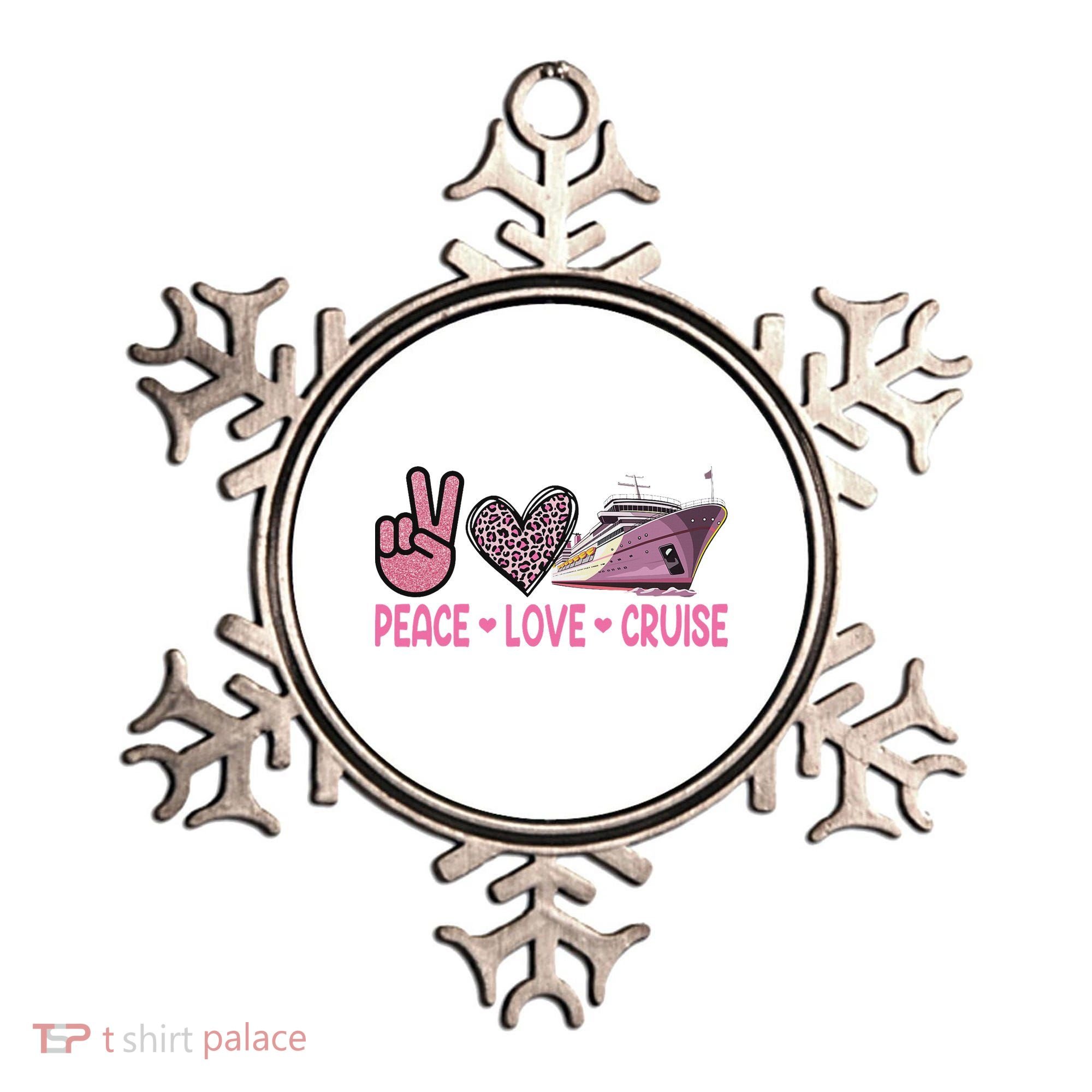 Peace Love Cruise Travel Leopard Heart Funny Gift For Ornament