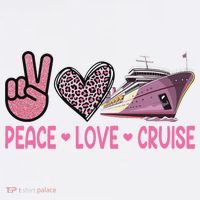 Peace Love Cruise Travel Leopard Heart Funny Gift For Women's Tank Top thumb 5