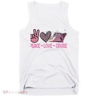 Peace Love Cruise Travel Leopard Heart Funny Gift For Tank Top thumb 0