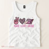 Peace Love Cruise Travel Leopard Heart Funny Gift For Tank Top thumb 2
