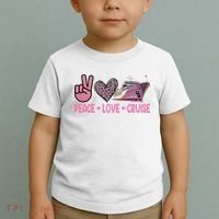 Peace Love Cruise Travel Leopard Heart Funny Gift For Toddler T-Shirt thumb 2