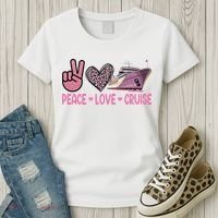 Peace Love Cruise Travel Leopard Heart Funny Gift For Women's T-Shirt thumb 3